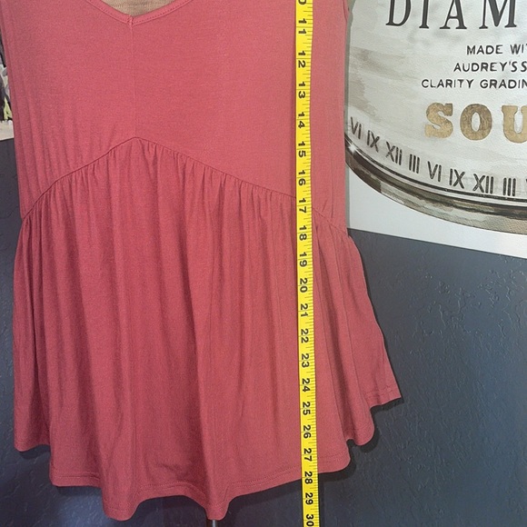 NWT Mittoshop Vneck adj. Straps Babydoll Style Tank Top SZ L in Brickred - Picture 4 of 8